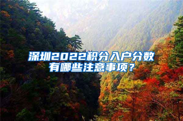 深圳2022積分入戶分?jǐn)?shù)有哪些注意事項(xiàng)？