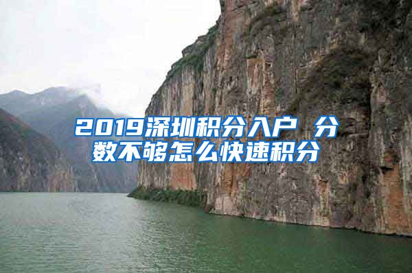 2019深圳積分入戶 分?jǐn)?shù)不夠怎么快速積分