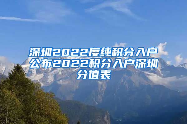 深圳2022度純積分入戶公布2022積分入戶深圳分值表