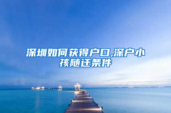 深圳如何獲得戶口,深戶小孩隨遷條件