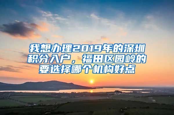 我想辦理2019年的深圳積分入戶，福田區(qū)園嶺的要選擇哪個(gè)機(jī)構(gòu)好點(diǎn)