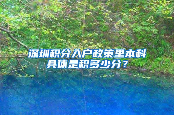 深圳積分入戶政策里本科具體是積多少分？