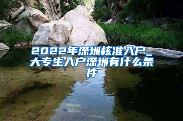 2022年深圳核準(zhǔn)入戶_大專生入戶深圳有什么條件