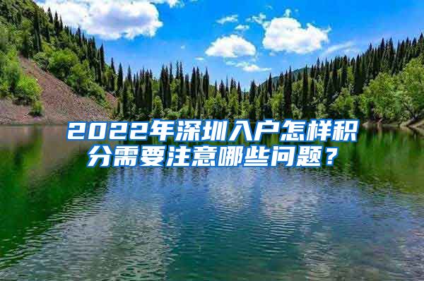 2022年深圳入戶怎樣積分需要注意哪些問題？