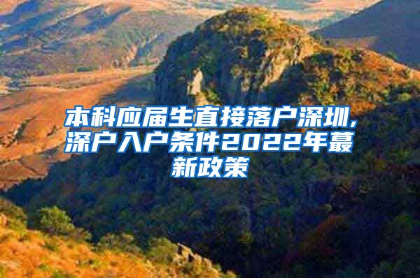 本科應屆生直接落戶深圳,深戶入戶條件2022年蕞新政策