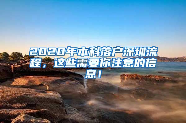 2020年本科落戶深圳流程，這些需要你注意的信息！