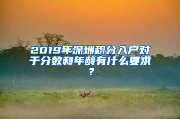 2019年深圳積分入戶對于分數和年齡有什么要求？