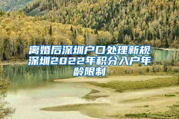 離婚后深圳戶口處理新規(guī)深圳2022年積分入戶年齡限制