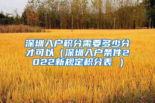 深圳入戶積分需要多少分才可以（深圳入戶條件2022新規(guī)定積分表 ）