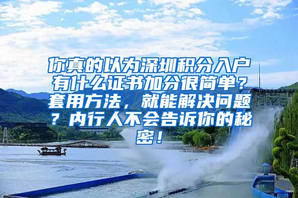 你真的以為深圳積分入戶有什么證書加分很簡(jiǎn)單？套用方法，就能解決問題？?jī)?nèi)行人不會(huì)告訴你的秘密！