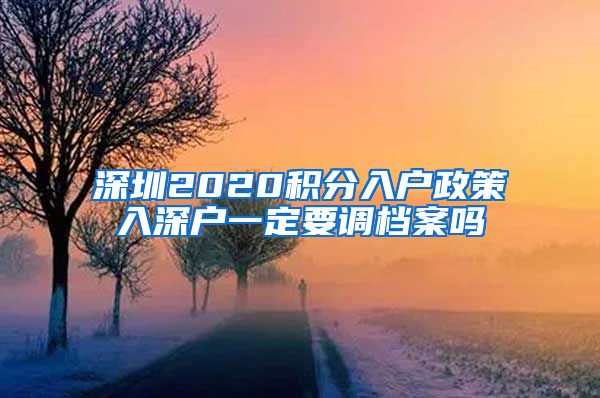 深圳2020積分入戶(hù)政策入深戶(hù)一定要調(diào)檔案嗎