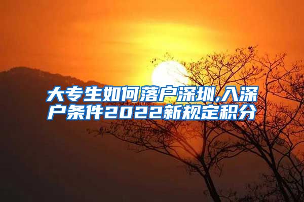 大專生如何落戶深圳,入深戶條件2022新規(guī)定積分