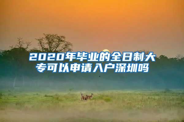 2020年畢業(yè)的全日制大專可以申請(qǐng)入戶深圳嗎