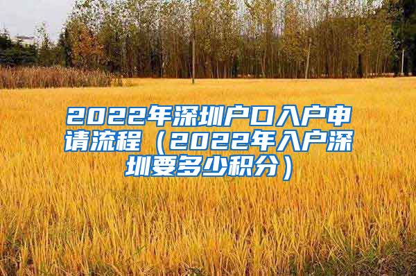 2022年深圳戶口入戶申請流程（2022年入戶深圳要多少積分）