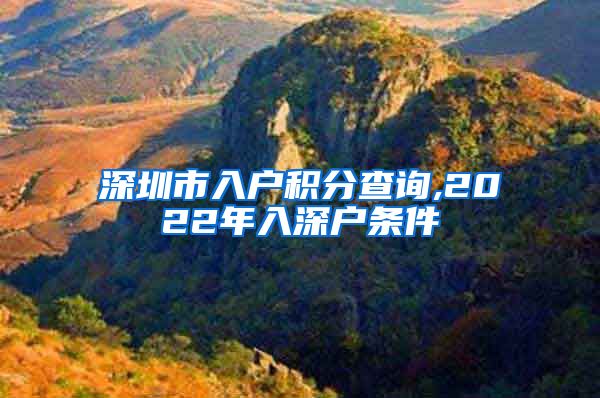 深圳市入戶積分查詢,2022年入深戶條件