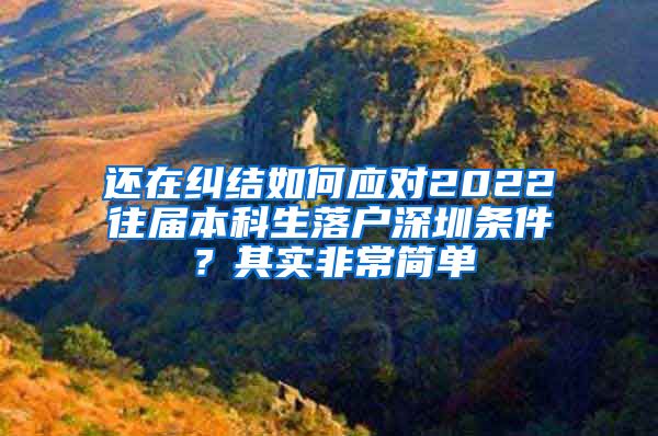 還在糾結(jié)如何應(yīng)對(duì)2022往屆本科生落戶深圳條件？其實(shí)非常簡(jiǎn)單