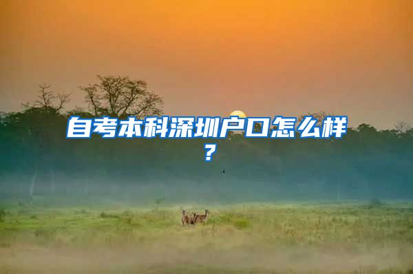 自考本科深圳戶口怎么樣？