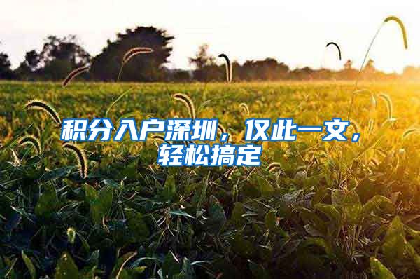 積分入戶深圳，僅此一文，輕松搞定