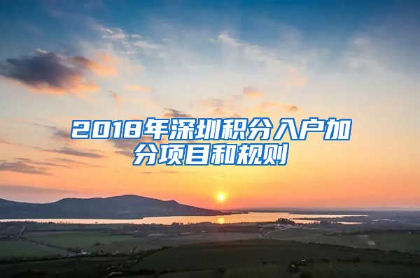 2018年深圳積分入戶加分項目和規(guī)則