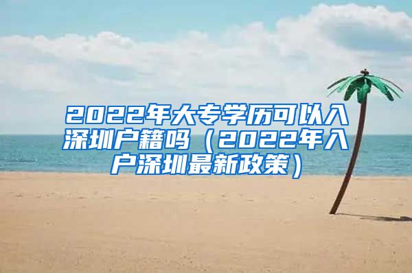 2022年大專學(xué)歷可以入深圳戶籍嗎（2022年入戶深圳最新政策）