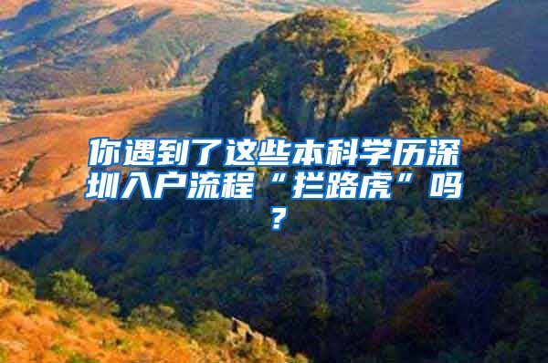 你遇到了這些本科學(xué)歷深圳入戶(hù)流程“攔路虎”嗎？