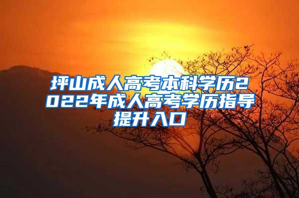 坪山成人高考本科學(xué)歷2022年成人高考學(xué)歷指導(dǎo)提升入口