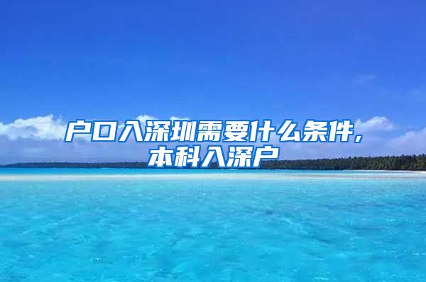 戶口入深圳需要什么條件,本科入深戶