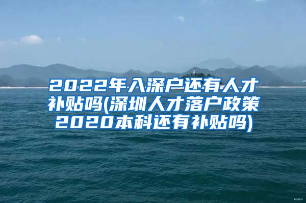 2022年入深戶還有人才補(bǔ)貼嗎(深圳人才落戶政策2020本科還有補(bǔ)貼嗎)