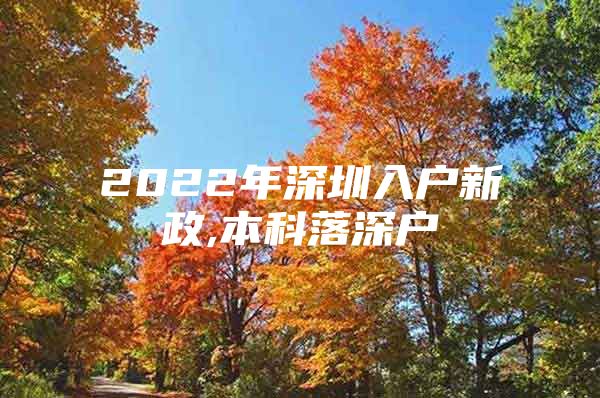 2022年深圳入戶新政,本科落深戶