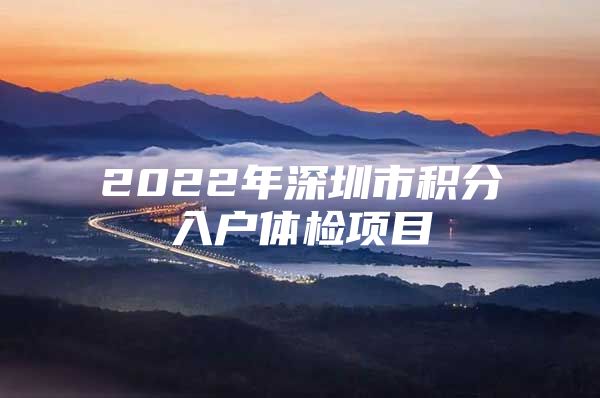 2022年深圳市積分入戶體檢項(xiàng)目