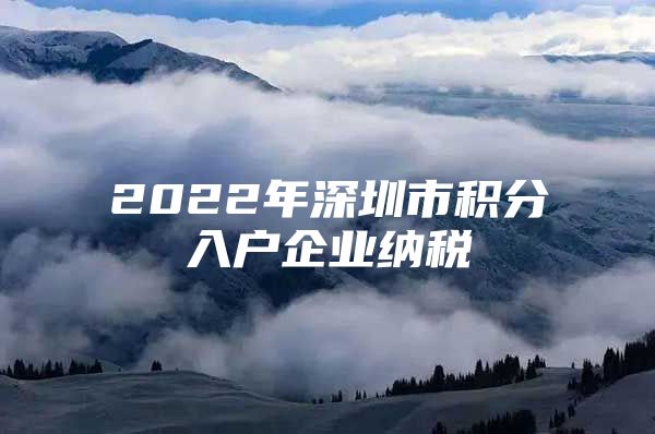 2022年深圳市積分入戶(hù)企業(yè)納稅