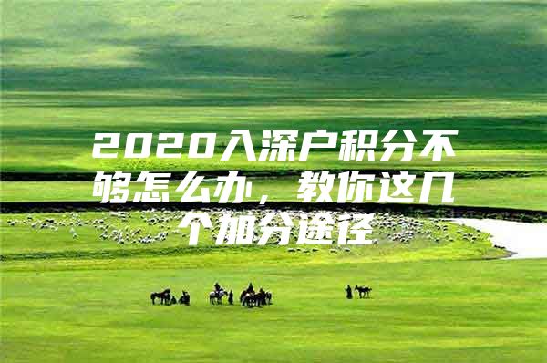 2020入深戶積分不夠怎么辦，教你這幾個加分途徑