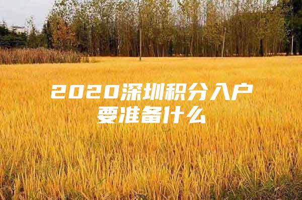 2020深圳積分入戶要準(zhǔn)備什么