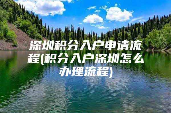 深圳積分入戶申請流程(積分入戶深圳怎么辦理流程)