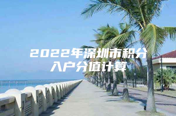 2022年深圳市積分入戶分值計算