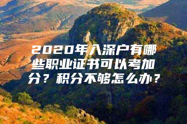 2020年入深戶有哪些職業(yè)證書可以考加分？積分不夠怎么辦？