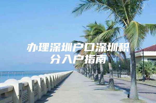 辦理深圳戶口深圳積分入戶指南