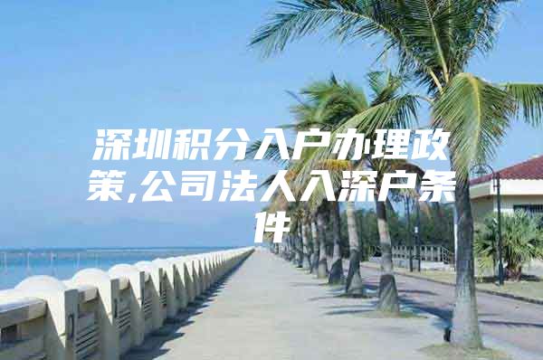 深圳積分入戶辦理政策,公司法人入深戶條件