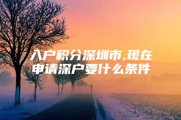 入戶積分深圳市,現(xiàn)在申請(qǐng)深戶要什么條件