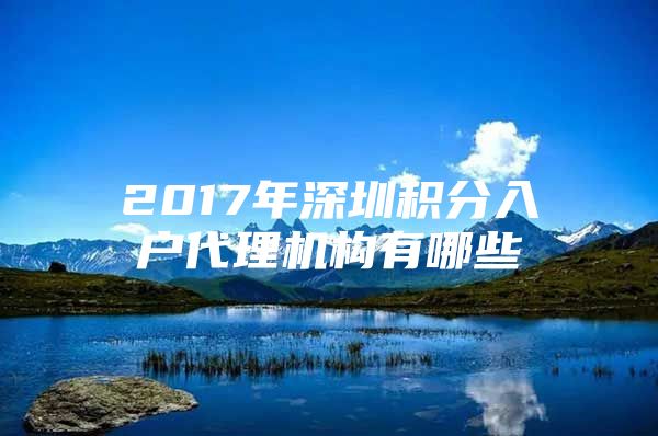 2017年深圳積分入戶代理機(jī)構(gòu)有哪些