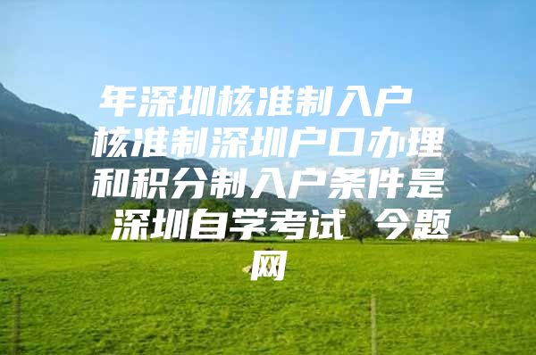 年深圳核準(zhǔn)制入戶 核準(zhǔn)制深圳戶口辦理和積分制入戶條件是 深圳自學(xué)考試 今題網(wǎng)