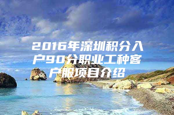 2016年深圳積分入戶90分職業(yè)工種客戶服項目介紹