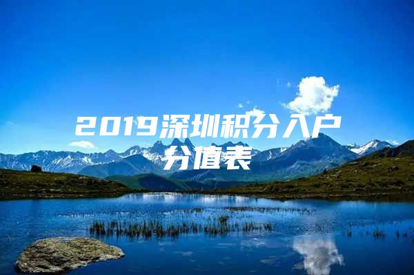 2019深圳積分入戶分值表