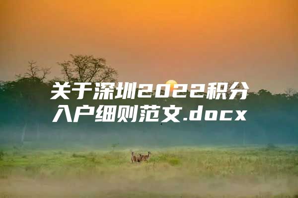 關(guān)于深圳2022積分入戶細(xì)則范文.docx