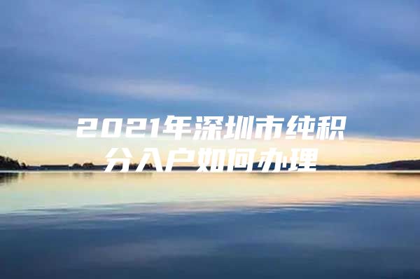 2021年深圳市純積分入戶如何辦理