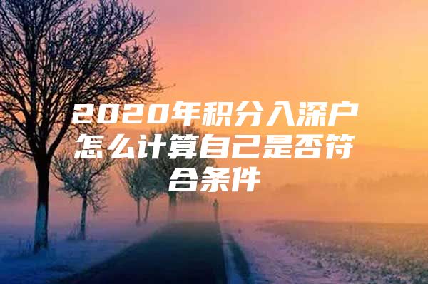 2020年積分入深戶怎么計(jì)算自己是否符合條件