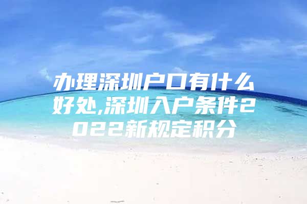 辦理深圳戶口有什么好處,深圳入戶條件2022新規(guī)定積分