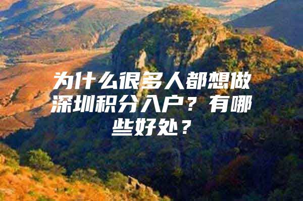 為什么很多人都想做深圳積分入戶？有哪些好處？